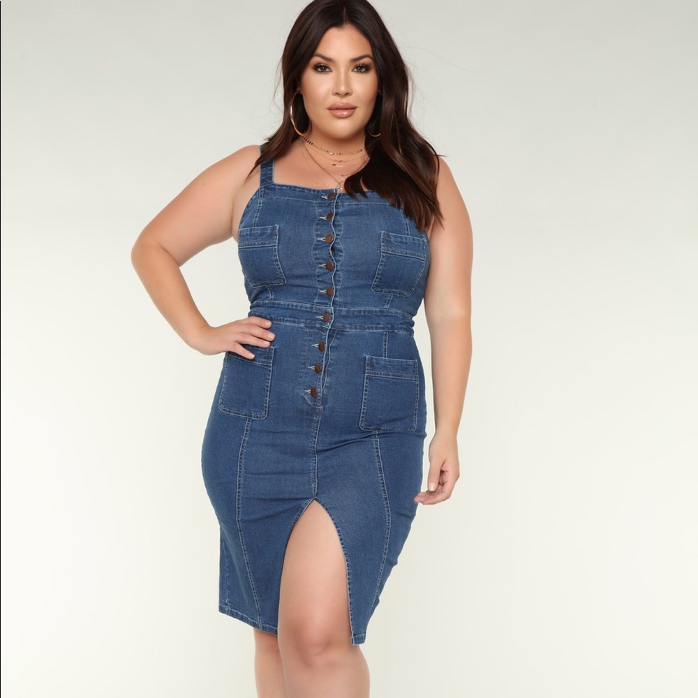 Romee Denim Midi Dress - Dark